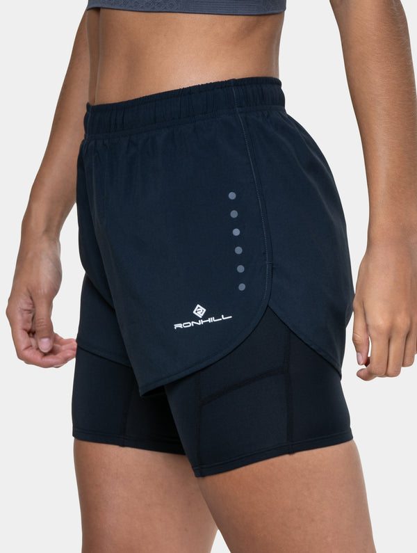 ronhill Women's Core Twin Short R009 All Black