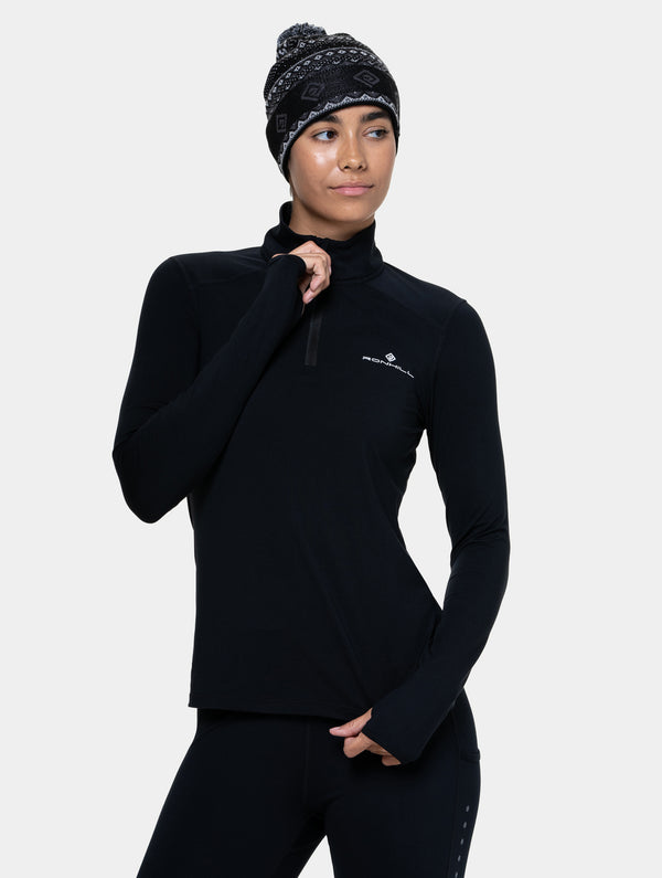 ronhill Women's Core Thermal 1/2 Zip 00681 Black/Bright White