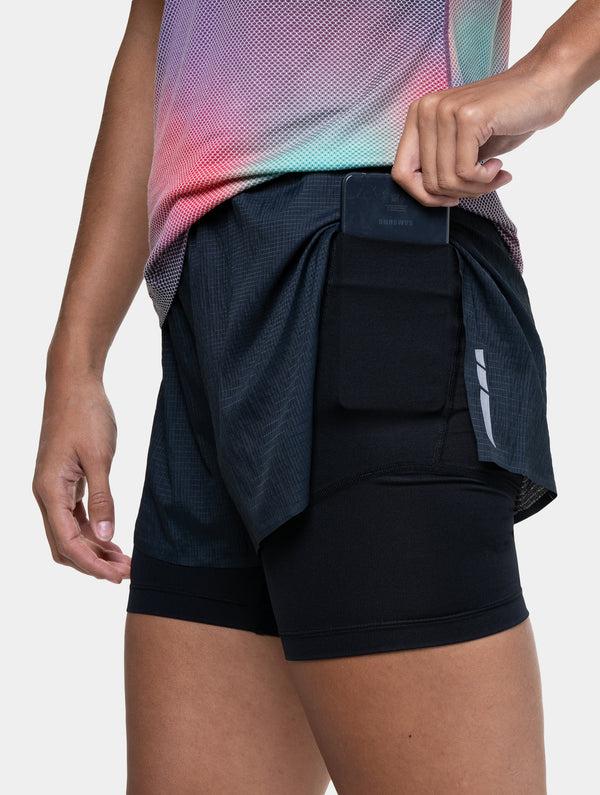 Ronhill Women's Tech Race Twin Short R009 All Black