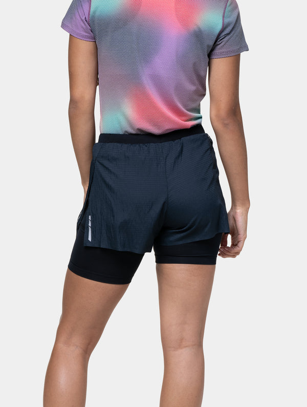 Ronhill Women's Tech Race Twin Short R009 All Black