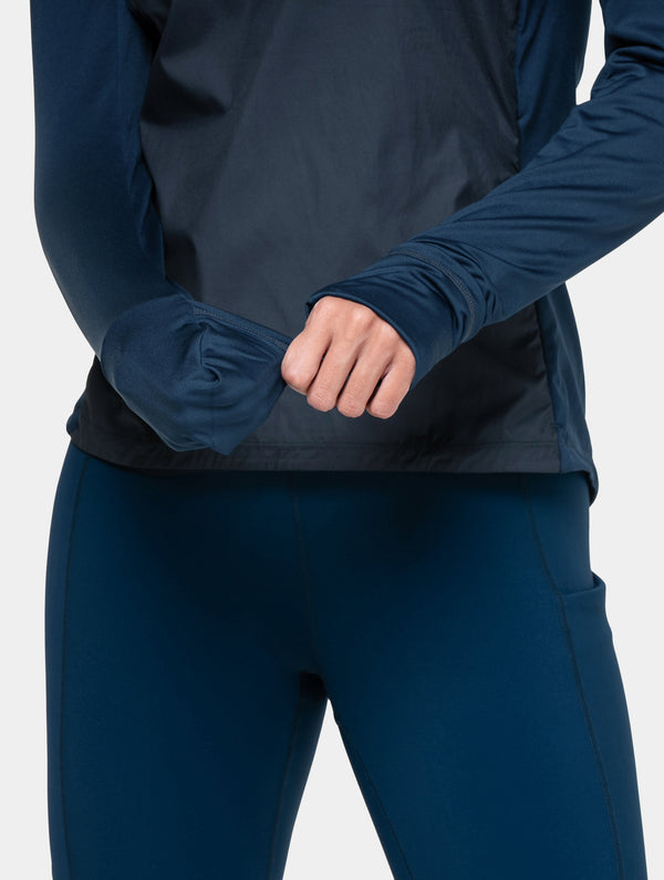 Ronhill Women's Tech Wind-Block 1/2 Zip 01301 Dark Navy/Dusty Tulip