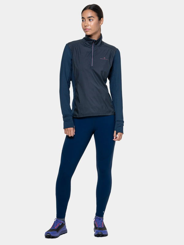 Ronhill Women's Tech Wind-Block 1/2 Zip 01301 Dark Navy/Dusty Tulip