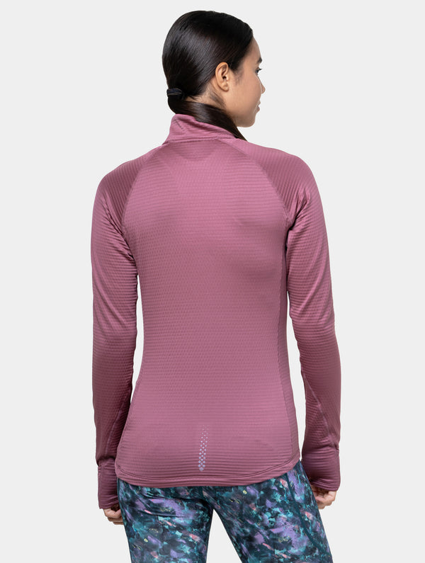 Ronhill Women's Tech Winter 1/2 Zip 01302 Dusty Tulip/Dark Navy