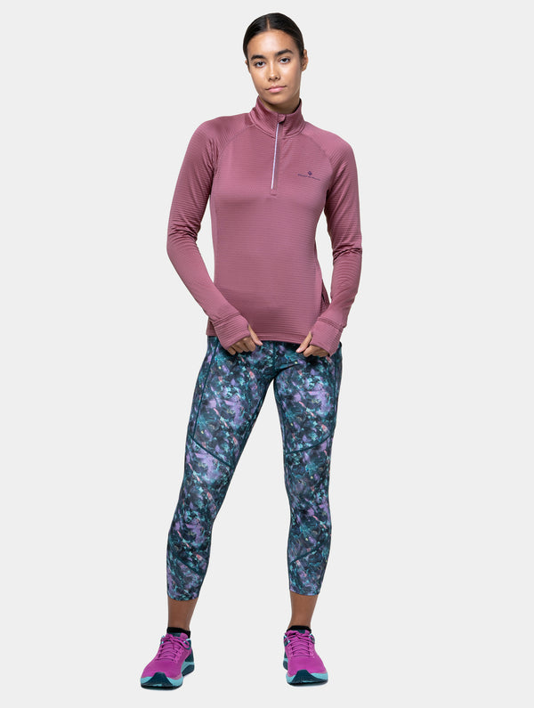 ronhill Women's Tech Winter 1/2 Zip 01302 Dusty Tulip/Dark Navy