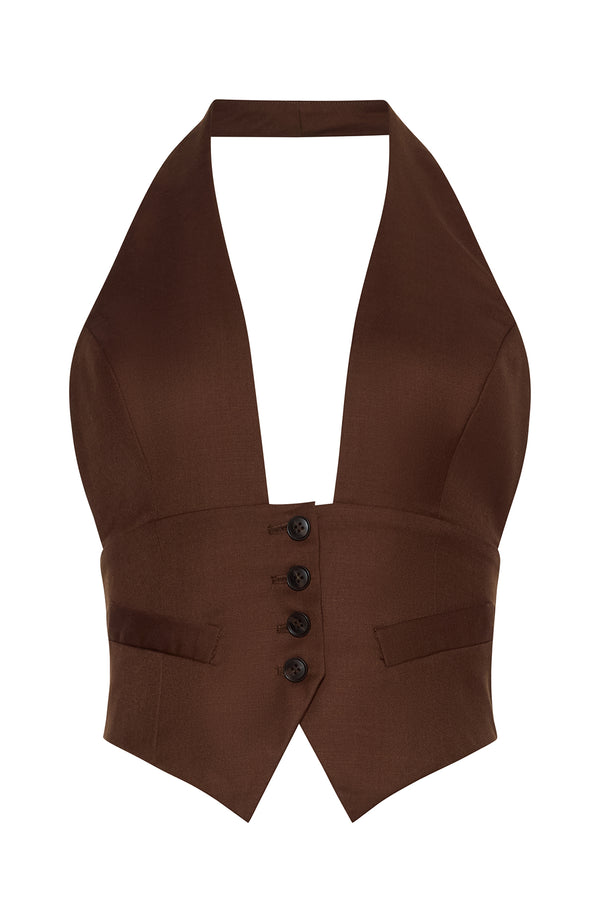ronny kobo Alesis Vest - Chocolate Brown