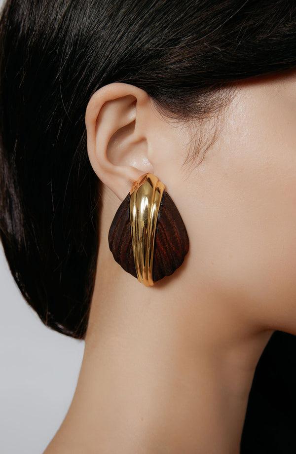 Ronny Kobo Aster Earrings - Dark Wood