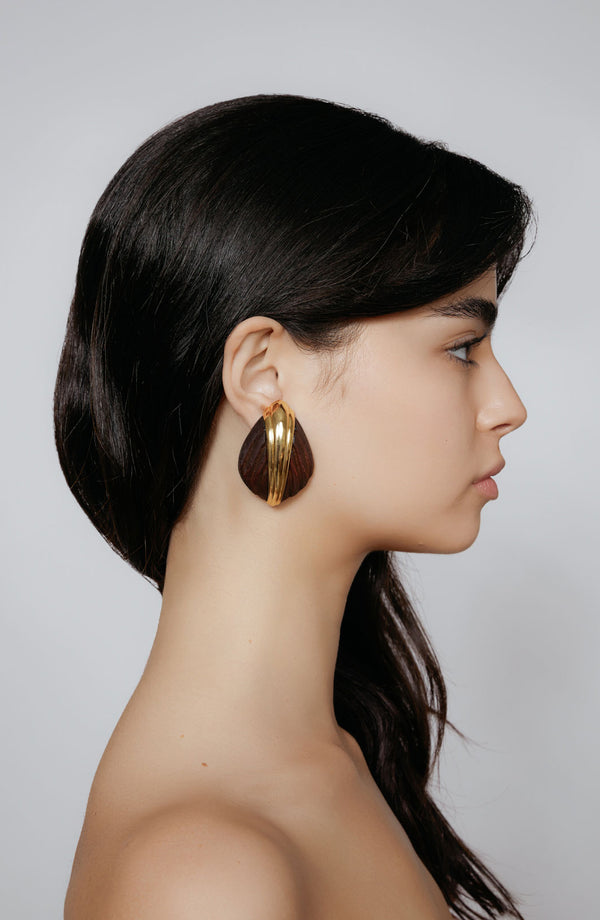 Ronny Kobo Aster Earrings - Dark Wood