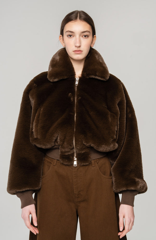 ronny kobo Clemence Faux Fur Jacket
