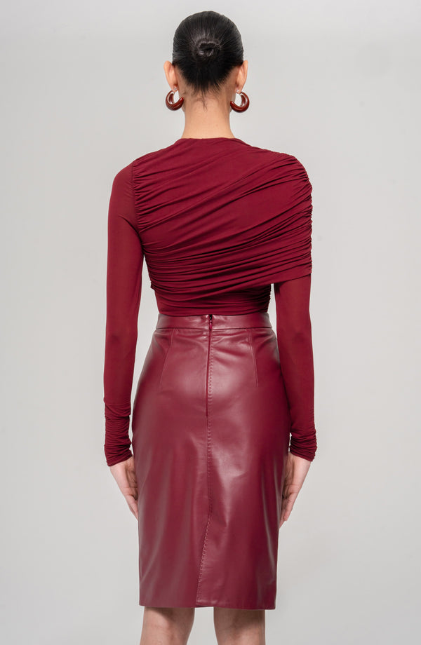 Ronny Kobo Dorian Skirt - Burgundy