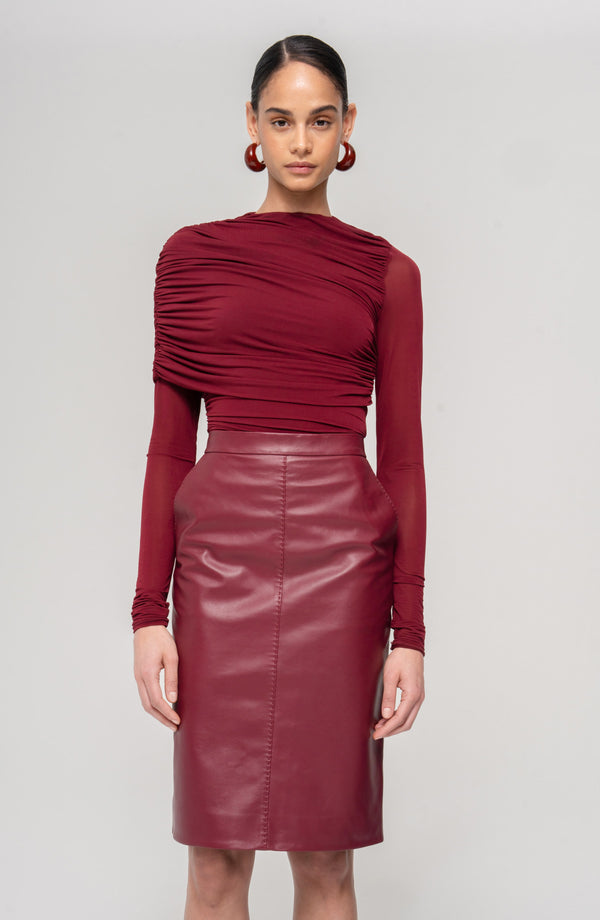 ronny kobo Dorian Skirt - Burgundy