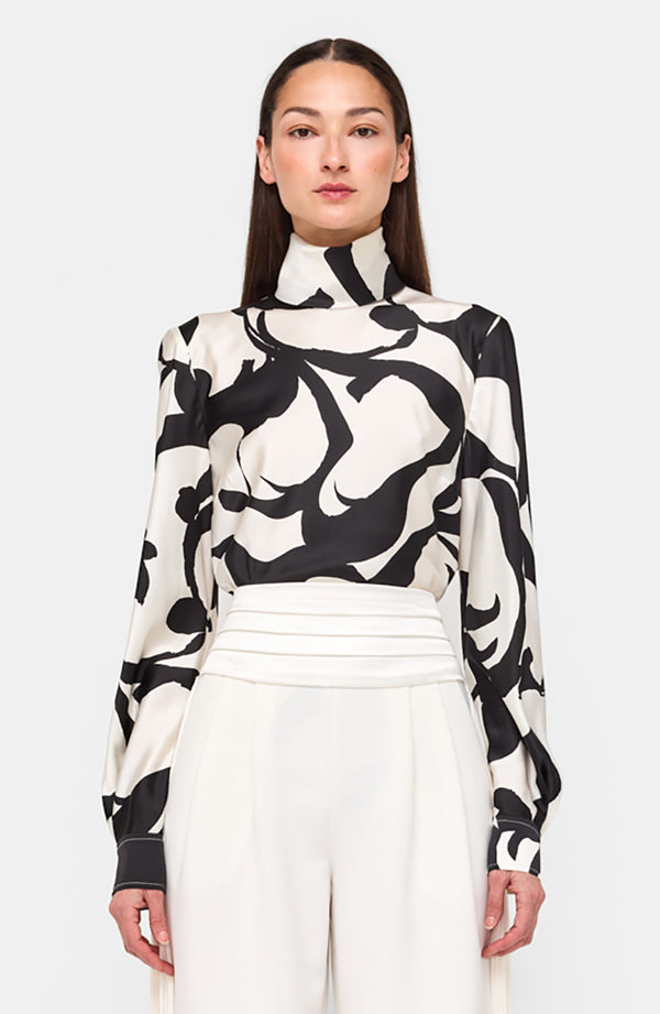 ronny kobo Enid Blouse - Black/Ivory