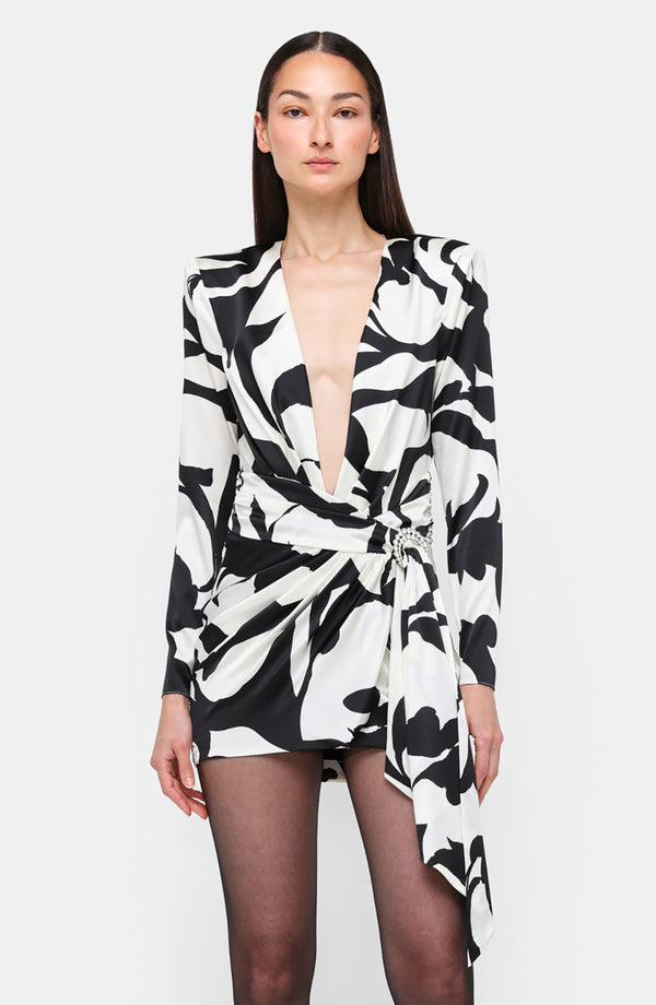 ronny kobo Kit Dress - Black/Ivory