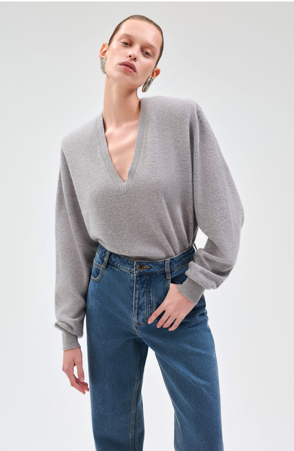 ronny kobo Landen Cashmere Sweater - Light Grey
