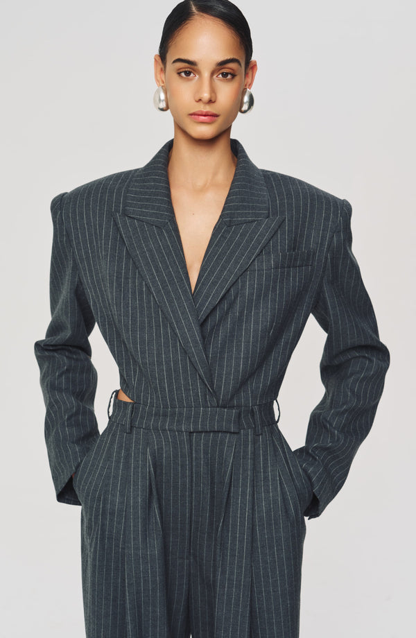 Ronny Kobo Michelle Jumpsuit - Charcoal White