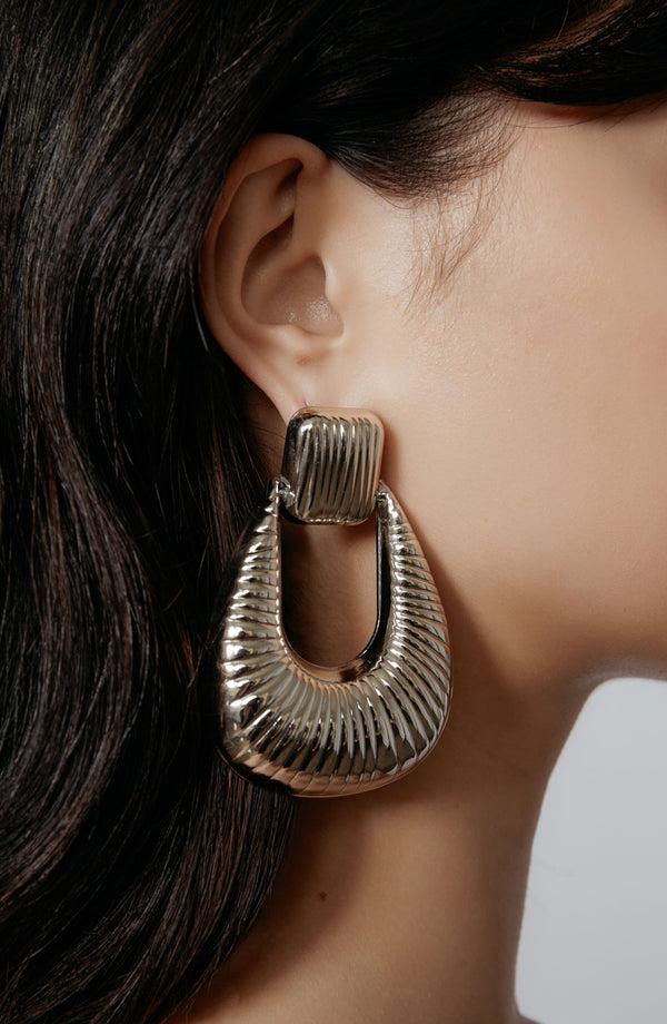 Ronny Kobo Striated Door Knocker Earrings Large