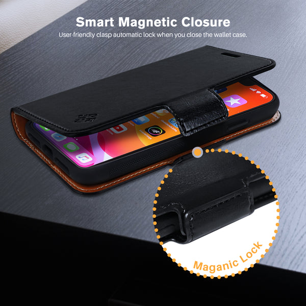 roocase IPhone 11 Leather Wallet Case - Detachable Magnetic Case - Card Holder