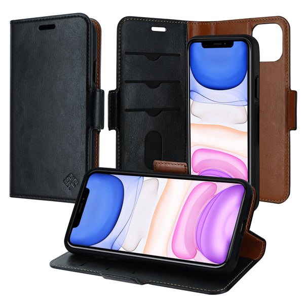 roocase iPhone 11 Pro Leather Wallet Case - Detachable Magnetic Case - Card Holder