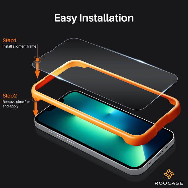 Roocase ROOCASE 3-Pack Glass Screen Protector For Apple IPhone 13 / 13 Pro Include Easy Install Frame
