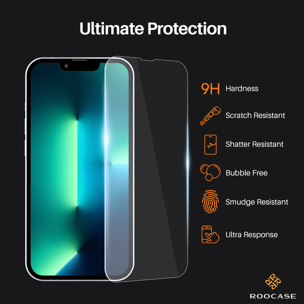 Roocase ROOCASE 3-Pack Glass Screen Protector For Apple IPhone 13 Pro Max Include Easy Install Frame