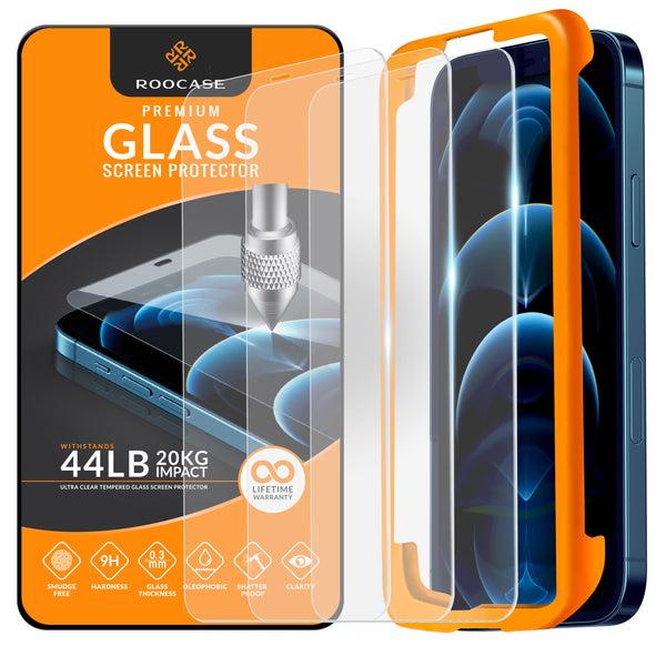 roocase ROOCASE 3-Pack Glass Screen Protector for Apple iPhone 12 Pro Max Include Easy Install Frame
