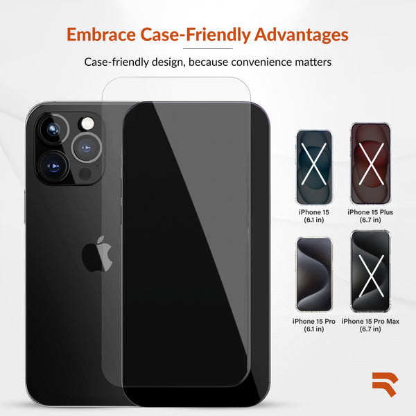 Roocase ROOCASE 3-Pack Glass Screen Protector For Apple IPhone 15 Pro Include Easy Install Frame