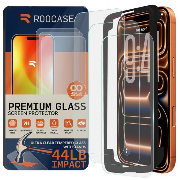 roocase ROOCASE 3-Pack Glass Screen Protector for Apple iPhone 17 Pro Max Include Easy Install Frame