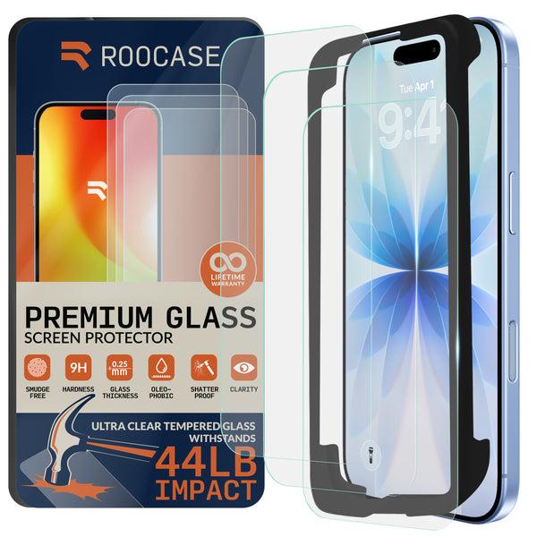 roocase ROOCASE 3-Pack Glass Screen Protector for Apple iPhone 17 Include Easy Install Frame