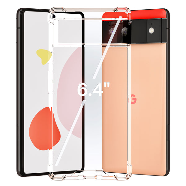 Roocase Roocase Plexis Clear Case For Google Pixel 6 6.4in (2021) Slim Transparent Cover With TPU Bumper