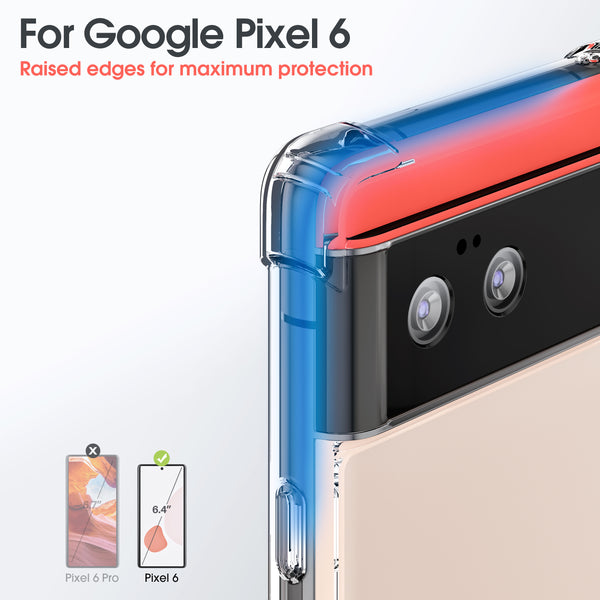 Roocase Roocase Plexis Clear Case For Google Pixel 6 6.4in (2021) Slim Transparent Cover With TPU Bumper