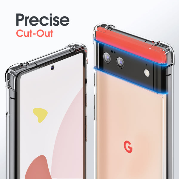 Roocase Roocase Plexis Clear Case For Google Pixel 6 6.4in (2021) Slim Transparent Cover With TPU Bumper