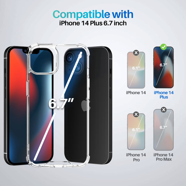 Roocase ROOCASE Plexis Clear Case For IPhone 14 Plus 6.7 Inch Slim Transparent Cover