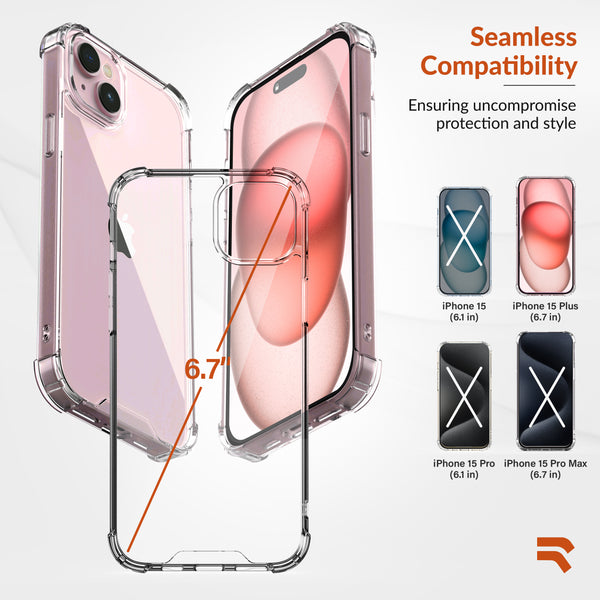 Roocase ROOCASE Plexis Clear Case For IPhone 15 Plus Slim Transparent Cover