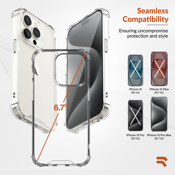 Roocase ROOCASE Plexis Clear Case For IPhone 15 Pro Max Slim Transparent Cover