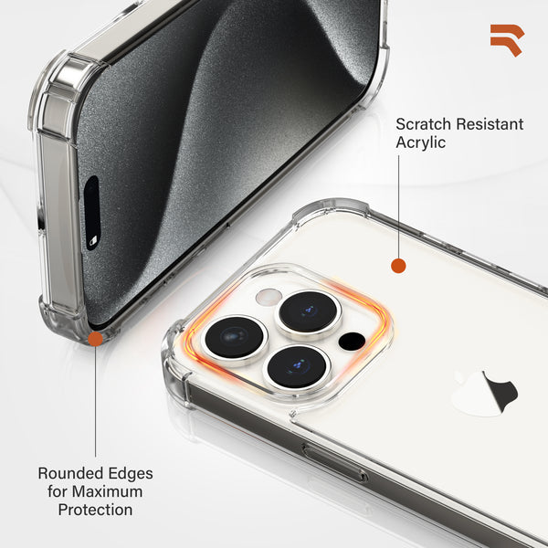 Roocase ROOCASE Plexis Clear Case For IPhone 15 Pro Max Slim Transparent Cover