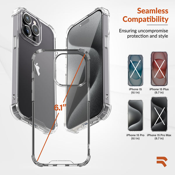 Roocase ROOCASE Plexis Clear Case For IPhone 15 Pro Slim Transparent Cover