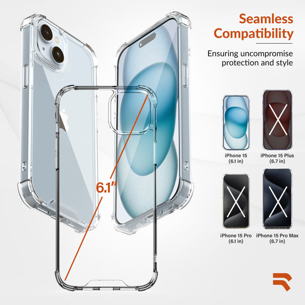 Roocase ROOCASE Plexis Clear Case For IPhone 15 Slim Transparent Cover