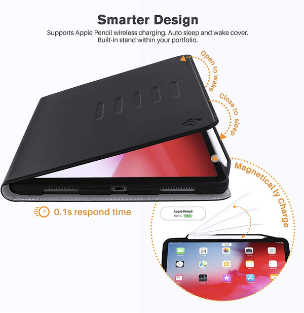 Roocase Roocase Sunset Case For IPad Pro 11 2018 - Folio Smart Cover - Magnetic Case - Convenient Stand - Black