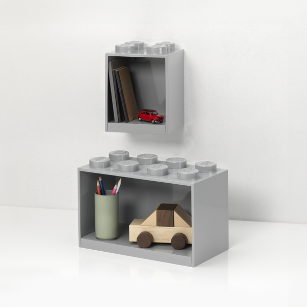 Room Copenhagen LEGOLEGO® Brick Shelf Set Medium Stone Grey