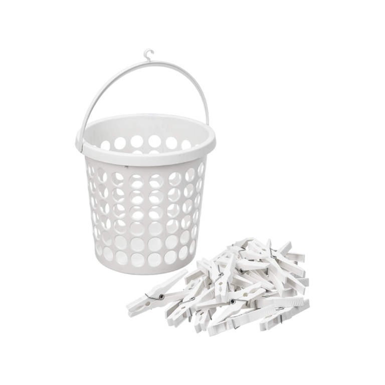 room copenhagen Plast TeamSpringfield Clothes Peg Basket White