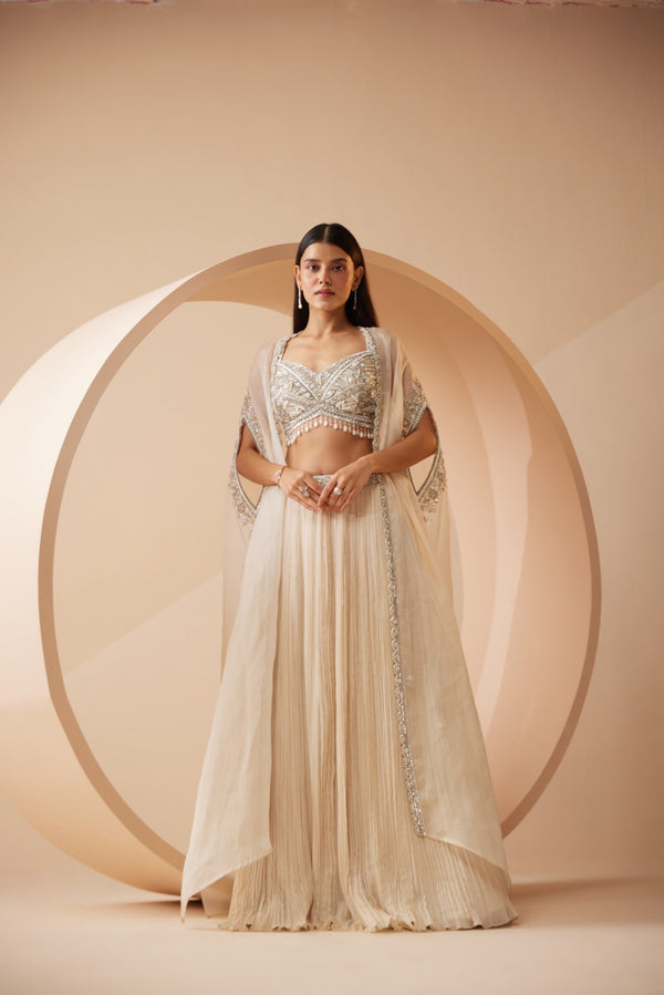 Roqa Abida Abida Off White Lehenga Set