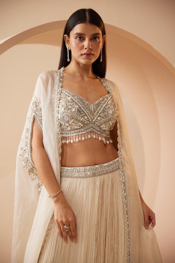 Roqa Abida Abida Off White Lehenga Set