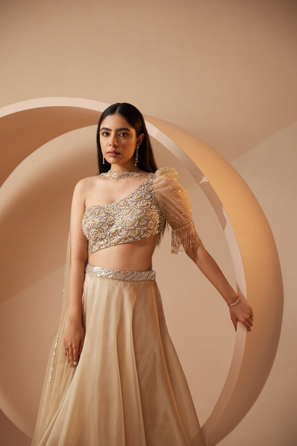 Roqa Abira Abira Gold Lehenga Set