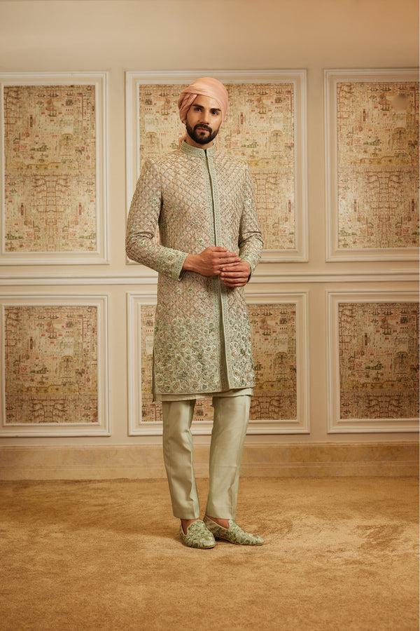 roqa Afshin Green sherwani set