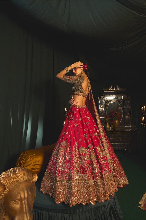 Roqa Ahmar Ahmar Lehenga Set