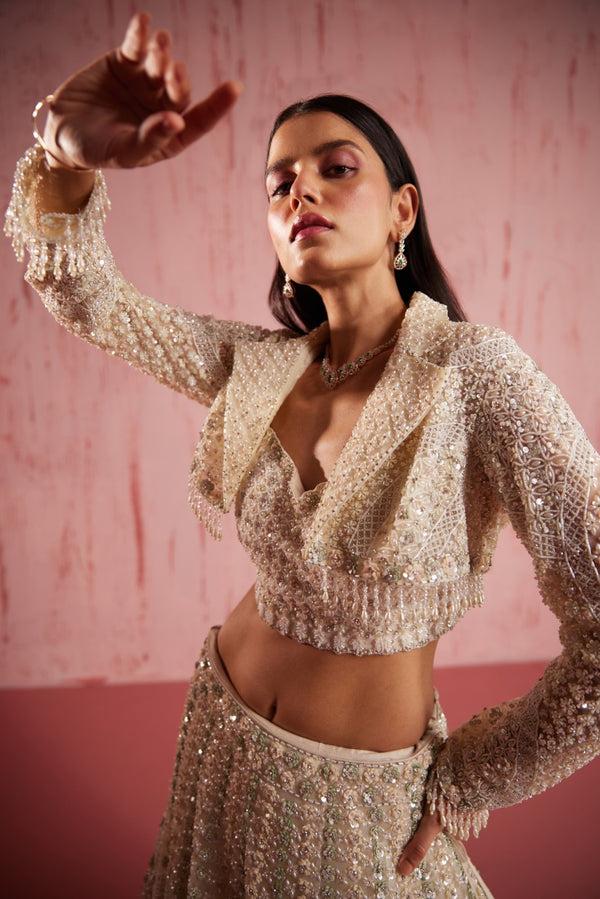 Roqa Aiden Aiden Ivory Lehenga Set