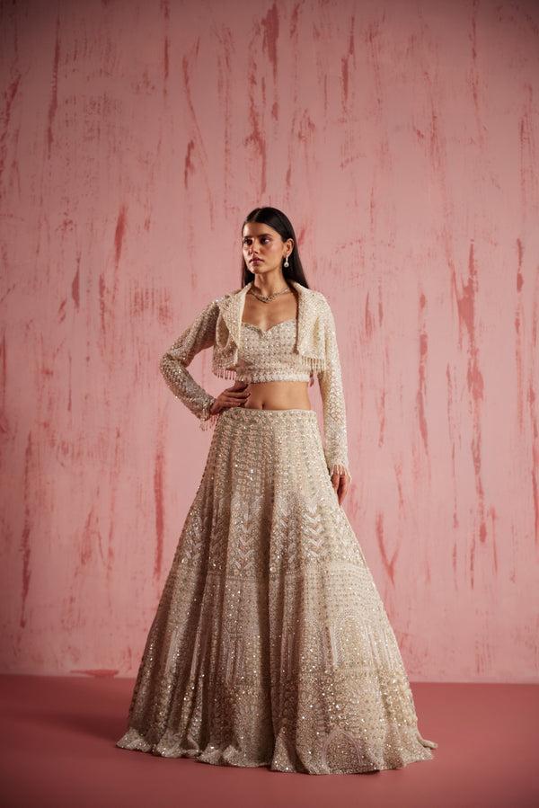 roqa Aiden Aiden Ivory Lehenga Set