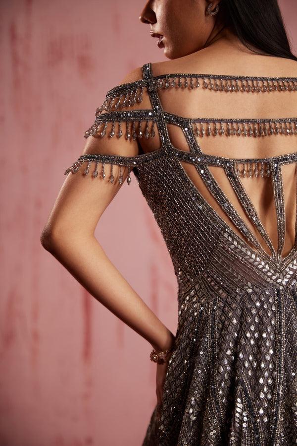 Roqa Amber Amber Silver Gown