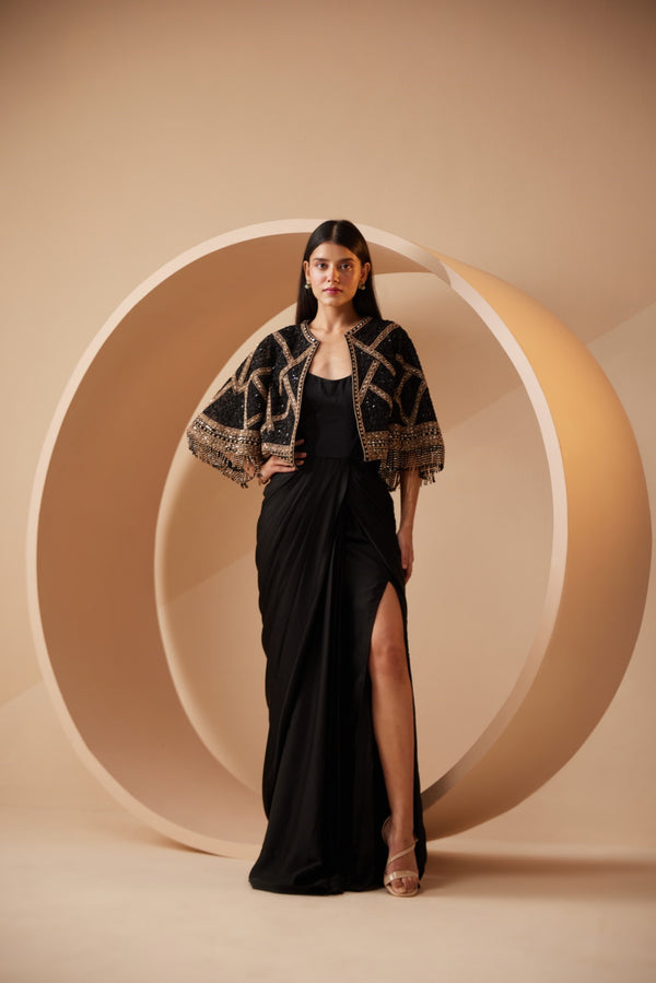 roqa Ariaana Ariaana Black Drape Set