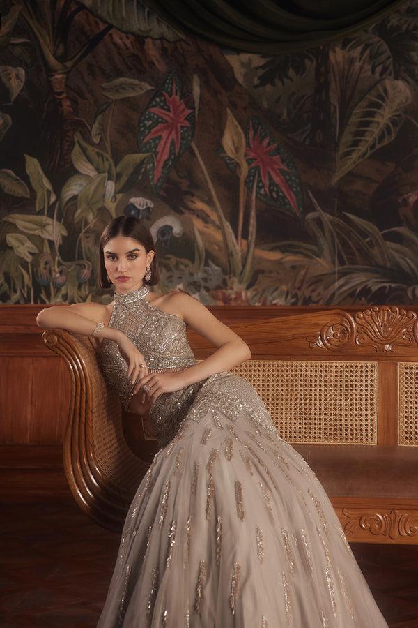 Roqa Crater Crater Cape Lehenga Set