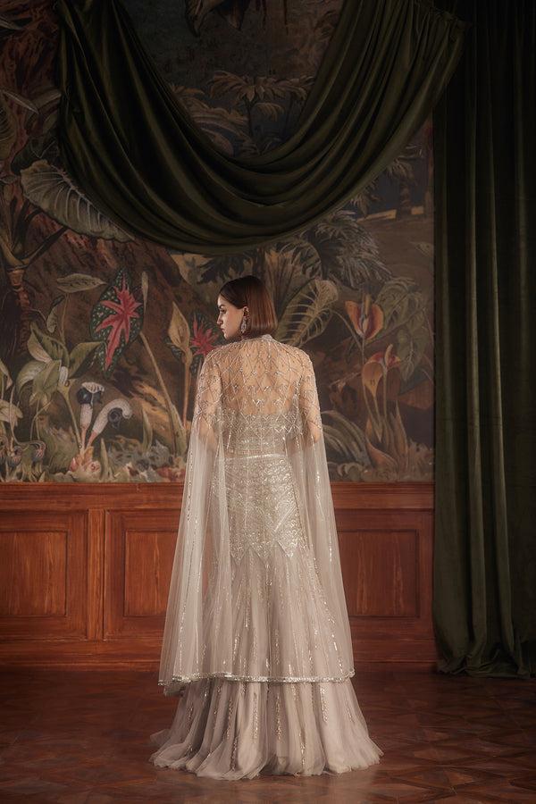 Roqa Crater Crater Cape Lehenga Set